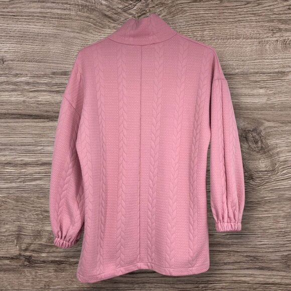 Women’s Sunday Up Pink Sweater Dress, Fan Favorite, Textured Pebble & Braids M - Picture 11 of 12